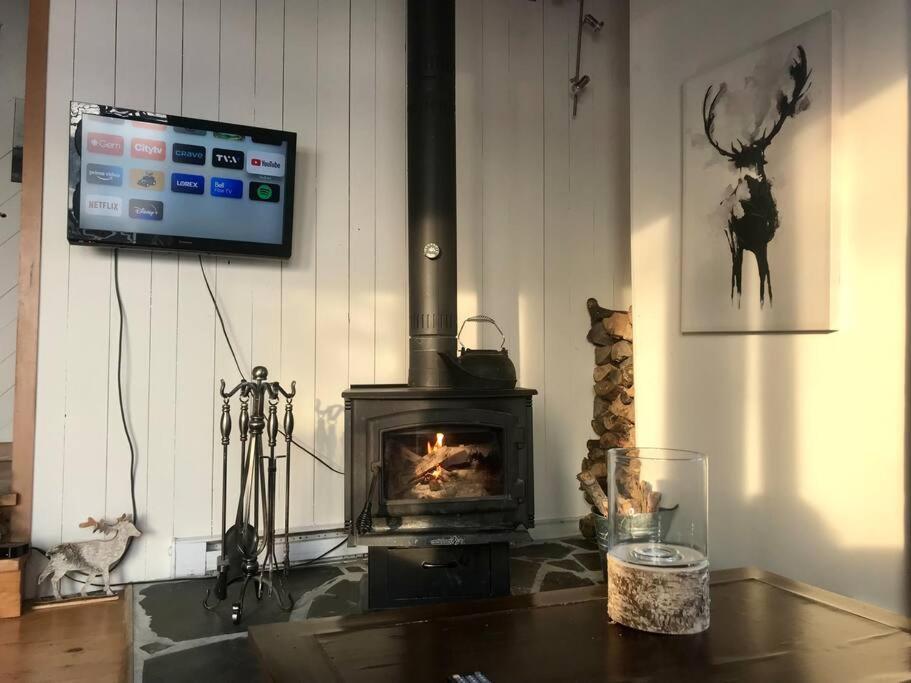 Om Chalet 2 Avec Spa Et Foyer Borde Du Fleuve Saint-Pierre-de-l'Ile-d'Orleans ภายนอก รูปภาพ